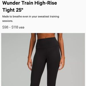LULULEMON WUNDER TRAIN SIZE 10